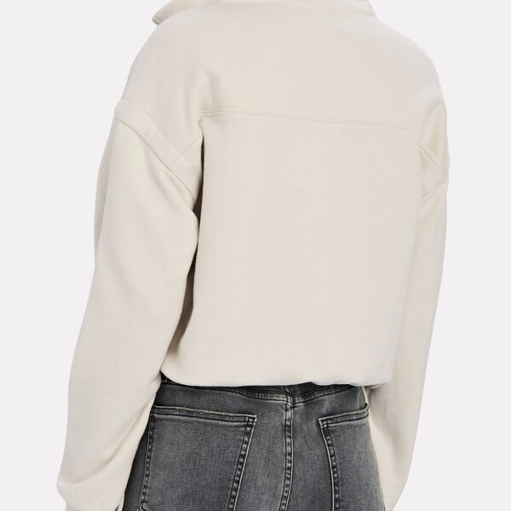 JONATHAN SIMKHAI STANDARD Zella Cropped Half Zip Sweatshirt Top French Terry S - Picture 7 of 16